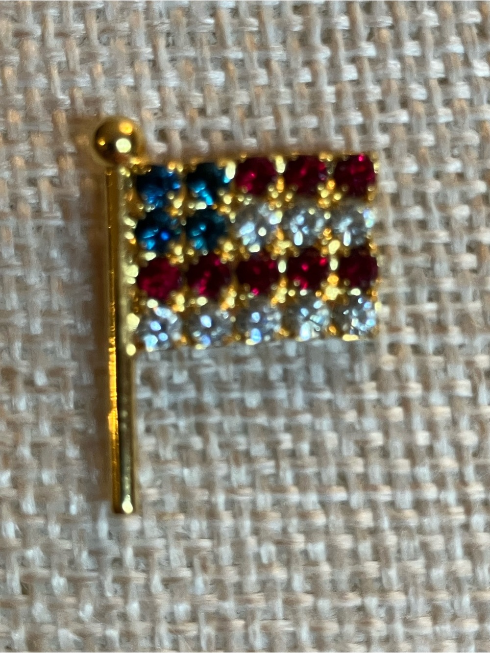USA RHINESTONE TACK PIN - Picture 4 of 4